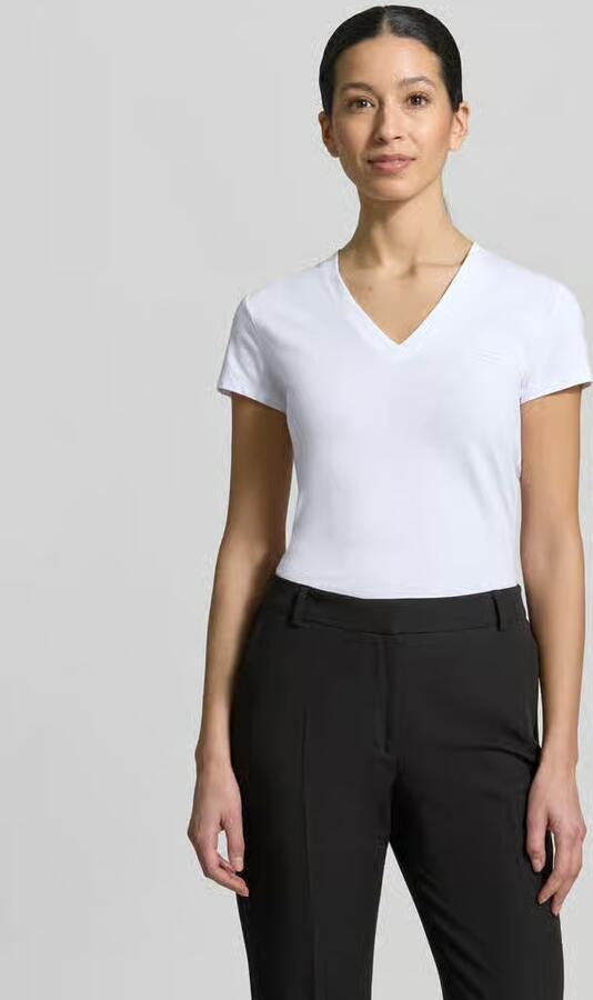 Armani Exchange T-shirt met V-hals en label-stitching - Foto 3