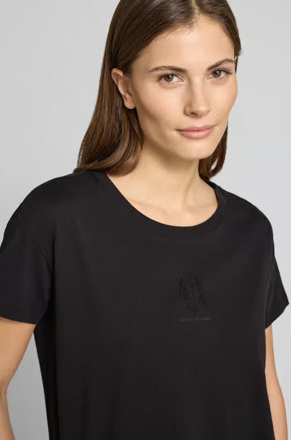 Armani Exchange Zwarte Katoenen T-shirt voor Vrouwen Black Dames - Foto 4