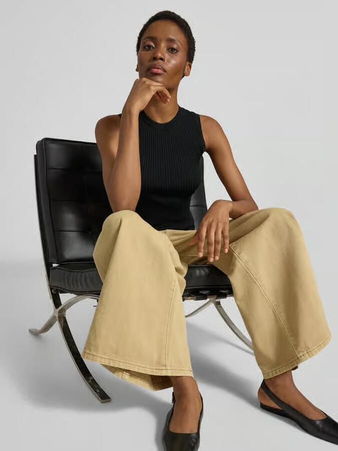 Armani Exchange Top van viscosemix in riblook