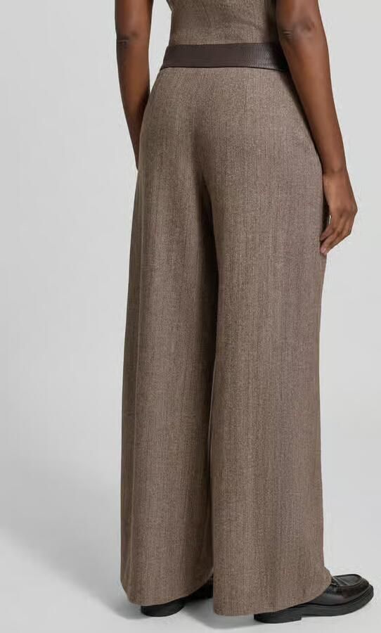 Armani Exchange wide leg broek van scheerwolmix met steekzakken - Foto 2