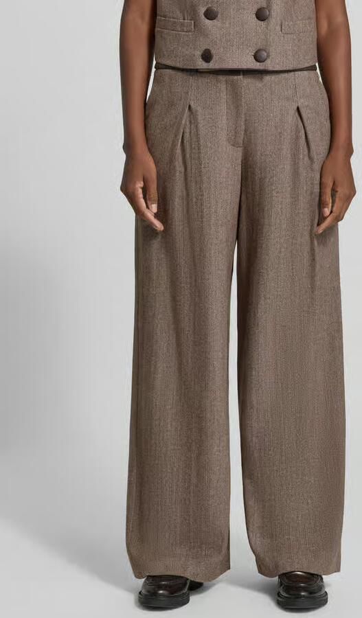 Armani Exchange wide leg broek van scheerwolmix met steekzakken - Foto 3