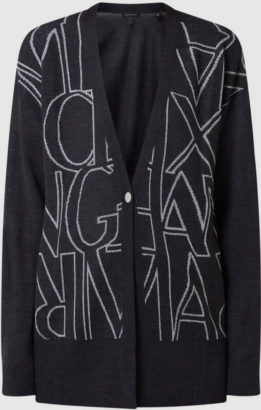 Emporio Armani Grijze Macro Logo Cardigan voor Dames Gray Dames