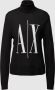 Armani Exchange Zwarte Wollen Sweatshirt Aw24 Polo Hals Black Dames - Thumbnail 1