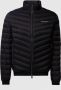 Emporio Armani Zwarte gewatteerde jas met hoge kraag en logo Black Heren - Thumbnail 1