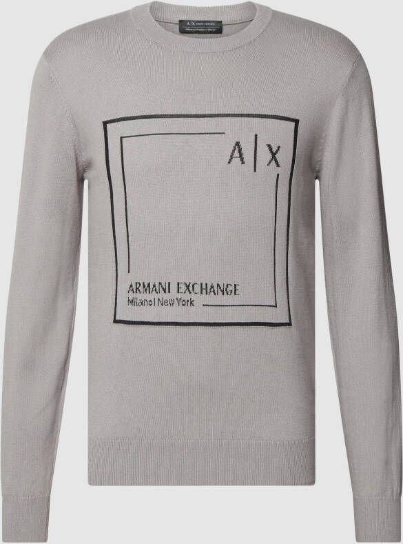 Armani Exchange Gebreide pullover met labelstitching