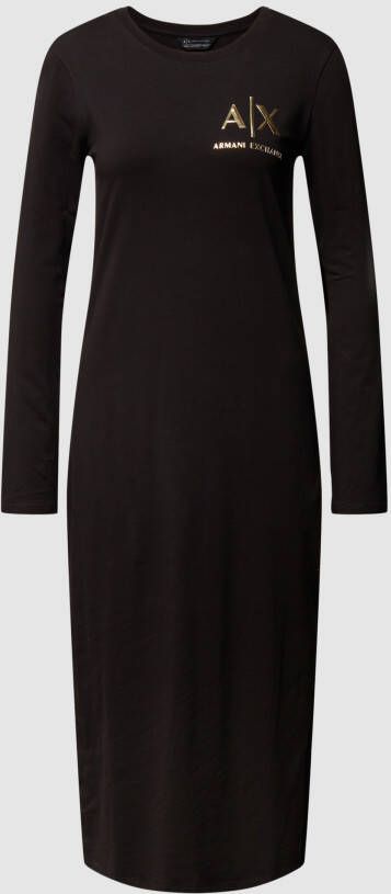 Armani Exchange Midi-jurk met labelapplicatie