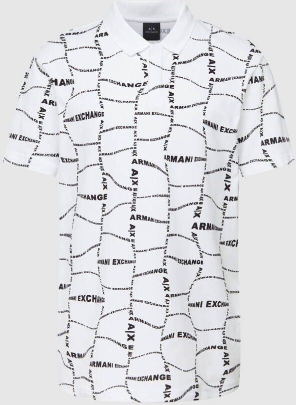 Armani Exchange Poloshirt met all-over logomotief