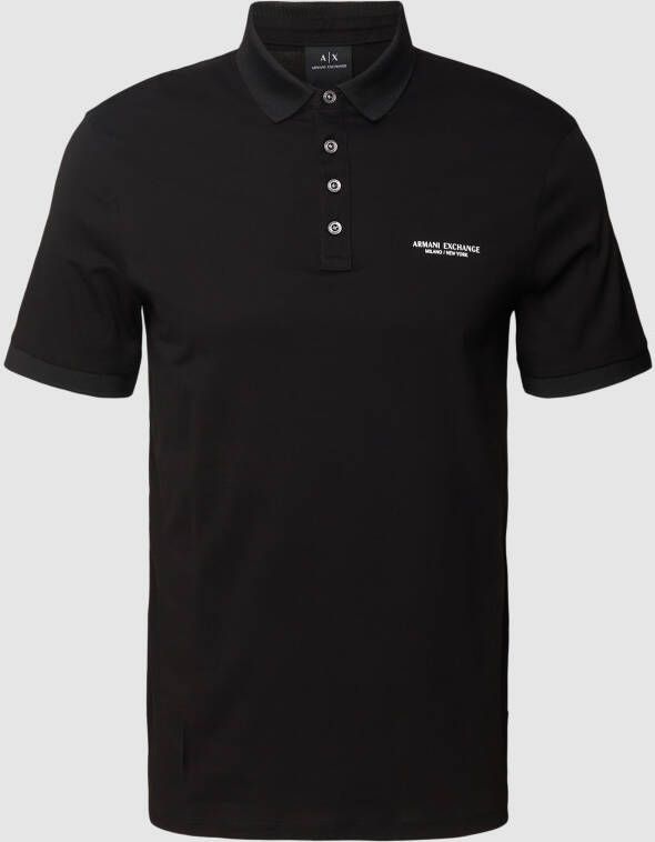 Armani Exchange Zwarte Polo Shirt met Klassieke Details Black Heren