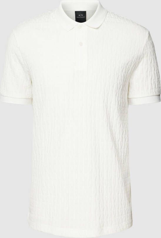 Armani Exchange Poloshirt met logomotief en dubbele knoopsluiting