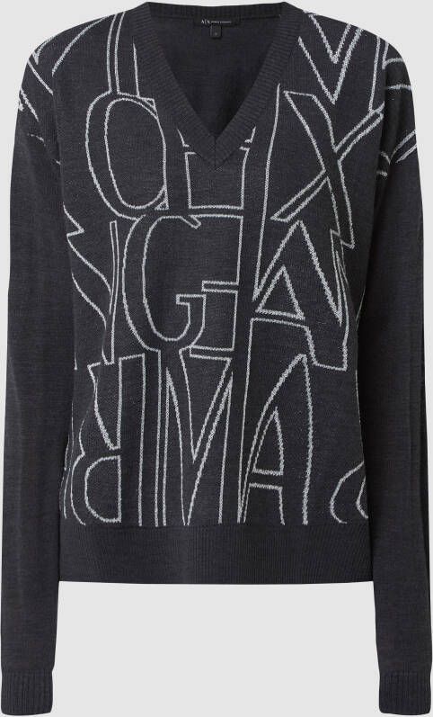 Armani Exchange V-hals gebreide kleding Zwart Dames
