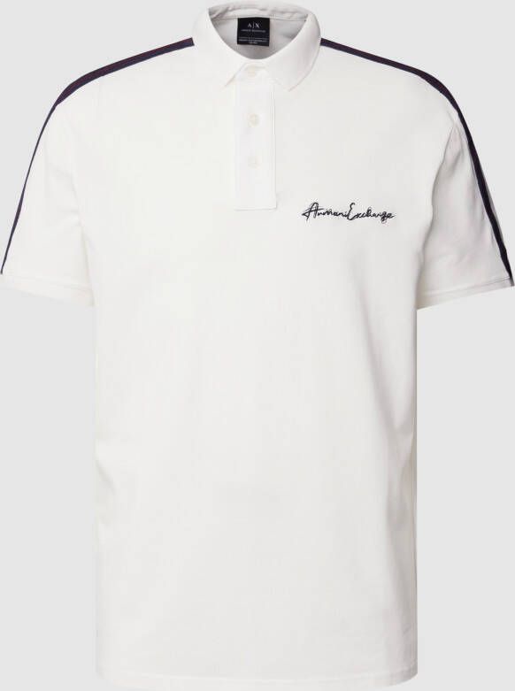 Armani Exchange Ecru Polo Shirt met Model 6rzfld zjycz 1116 White Heren