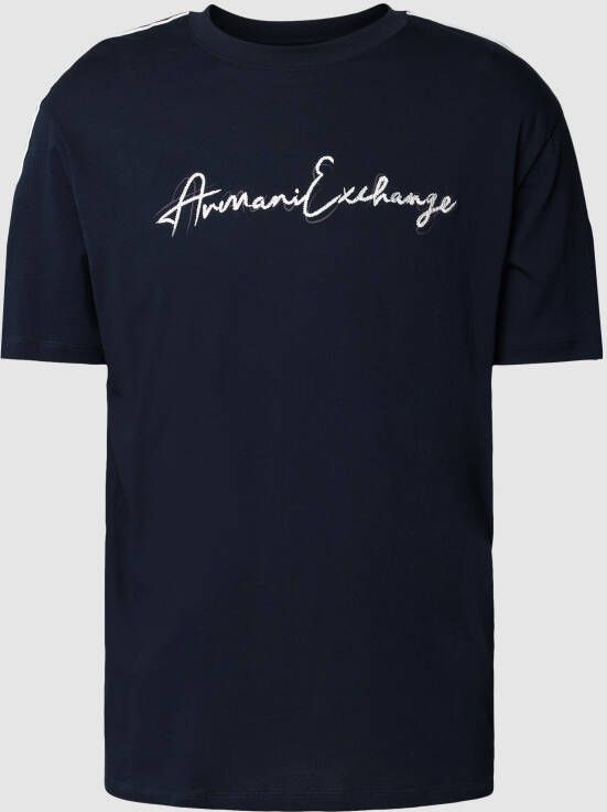 Armani Exchange Regular fit T-shirt met labelstitching
