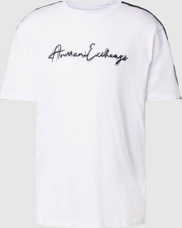 Armani Exchange Regular fit T-shirt met labelstitching