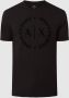 Armani Exchange Logo T-Shirt Zwart Rechte pasvorm Korte mouwen Black Heren - Thumbnail 1