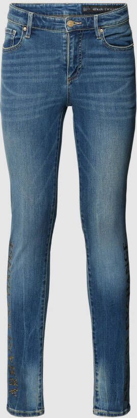 Armani Exchange Skinny fit jeans met labeldetails