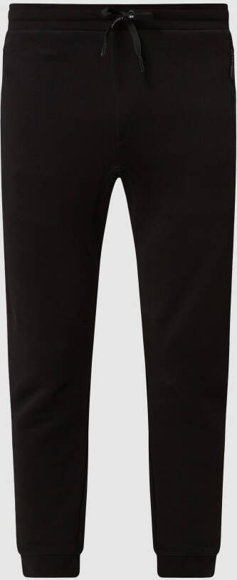 Armani Exchange Zwarte broek met vetersluiting en voorzakken Black Heren