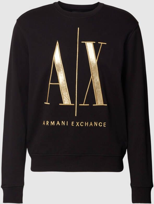Armani Exchange Sweatshirt met labelstitching met statement