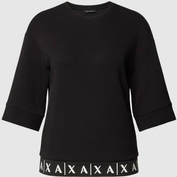 Armani Exchange Sweatshirt van viscosemix met elastische logozoom