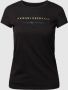 Armani Exchange Slim Fit Logo Bedrukt Katoenen T-Shirt Zwart Black Dames - Thumbnail 1