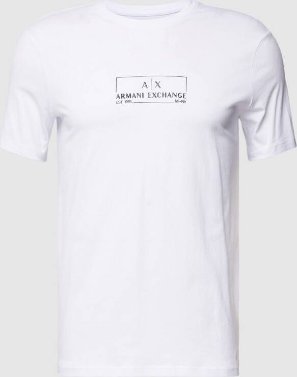 Armani Exchange Klassieke Stijl T-Shirt Diverse Kleuren White Heren