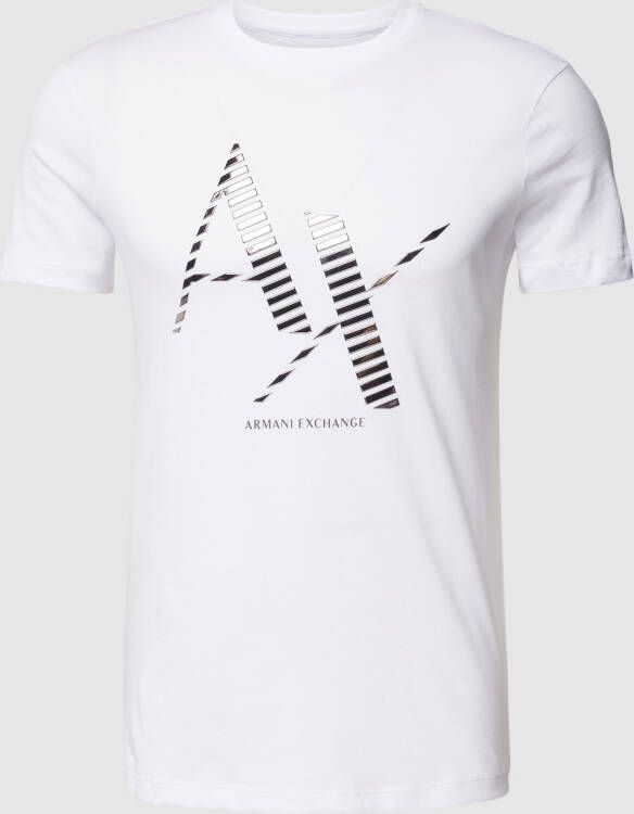 Armani Exchange Wit T-shirt met Print voor Heren White Heren