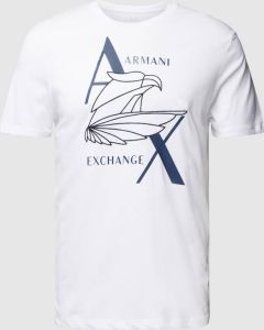 Armani Exchange T-shirt met labelprint model 'Eagle'