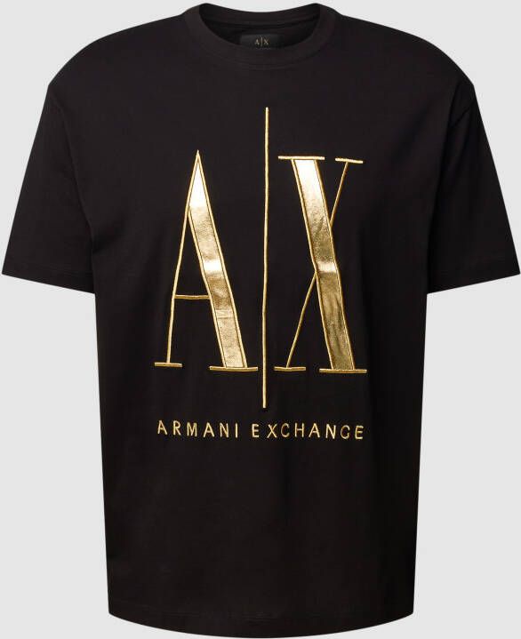 Armani Exchange T-shirt met labelstitching