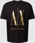 Armani Exchange Zwart T-shirt met Logo Print Black Heren - Thumbnail 1