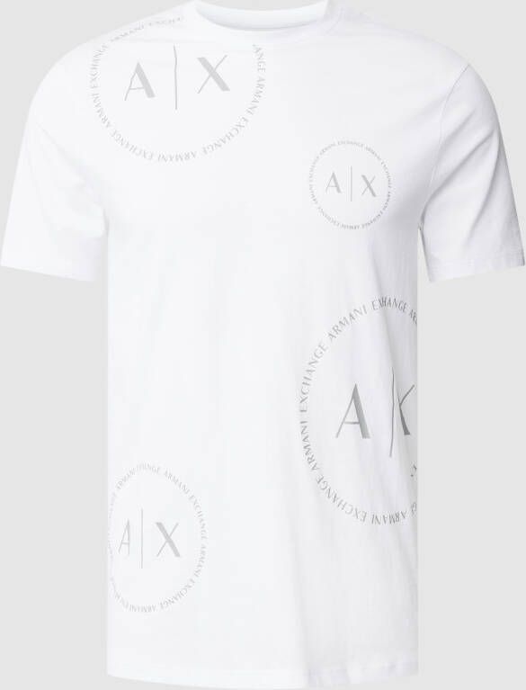 Armani Exchange T-Shirt met meerdere logo's White Heren