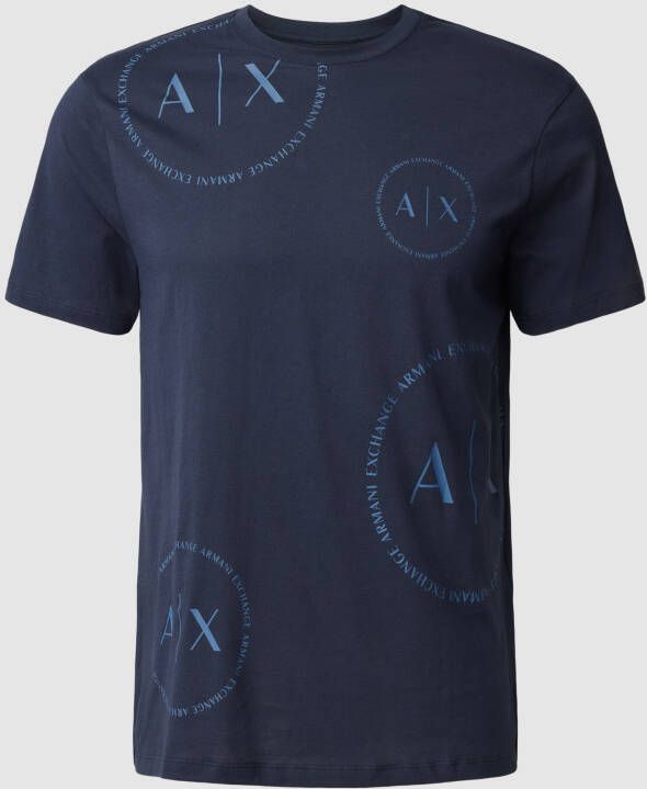 Armani Exchange T-Shirt met meerdere logo's Blue Heren