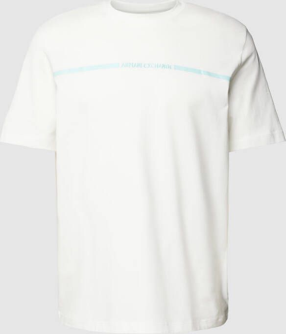 Armani Exchange Crème Logo T-shirts en Polo's White Heren