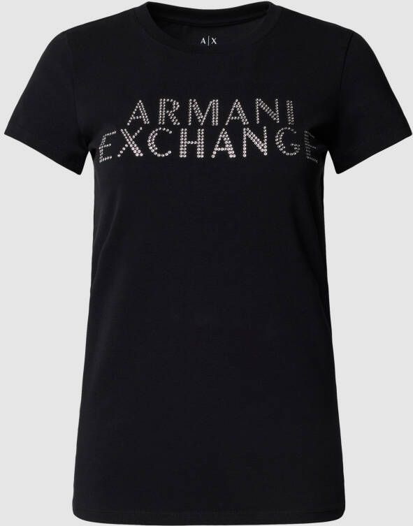Armani Exchange Dames T-Shirt Herfst Winter Black Dames