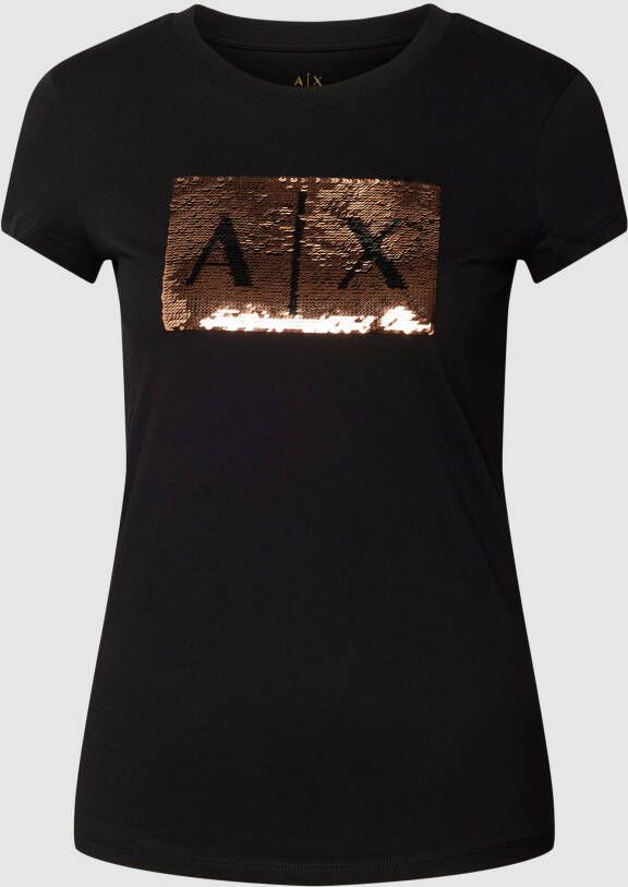 Armani Exchange T-shirt van katoen met labeldetail model 'CARRYOVER'