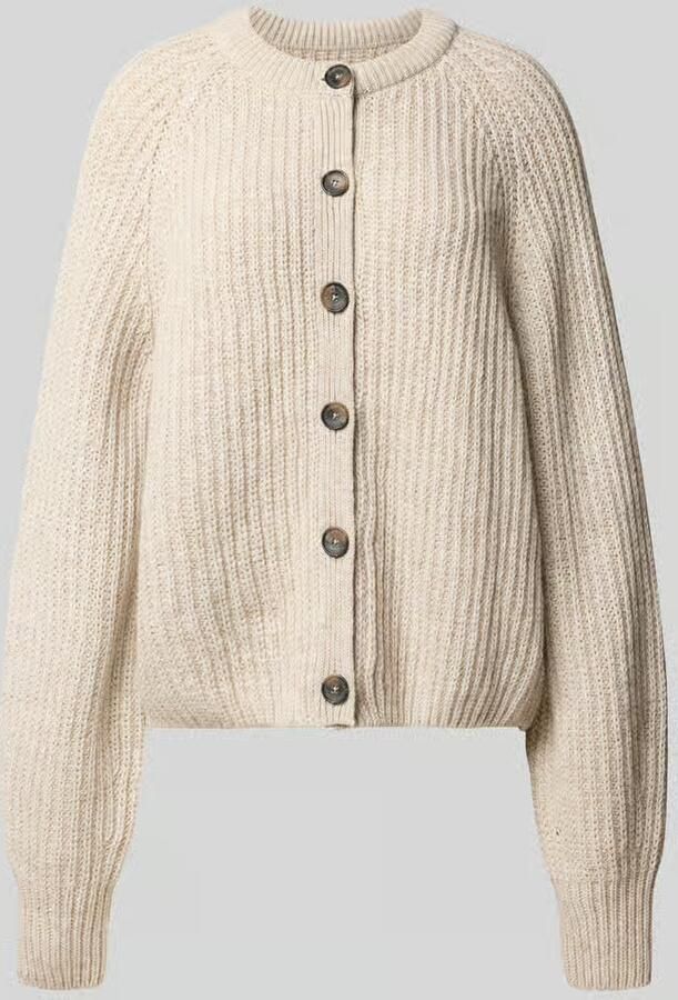 ARMEDANGELS Loose fit gebreid jack van wolmix model 'RIB KNIT'