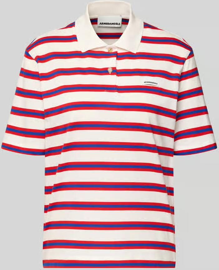 ARMEDANGELS Loose fit Poloshirt van puur Katoen Model 'STRIPE POLO'