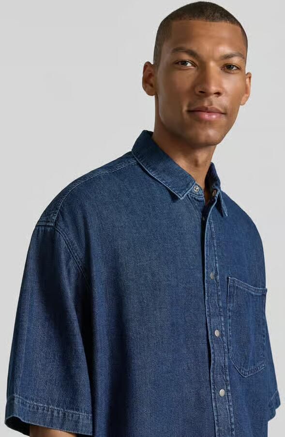 ARMEDANGELS Oversized jeanshemd van mix van katoen en lyocell