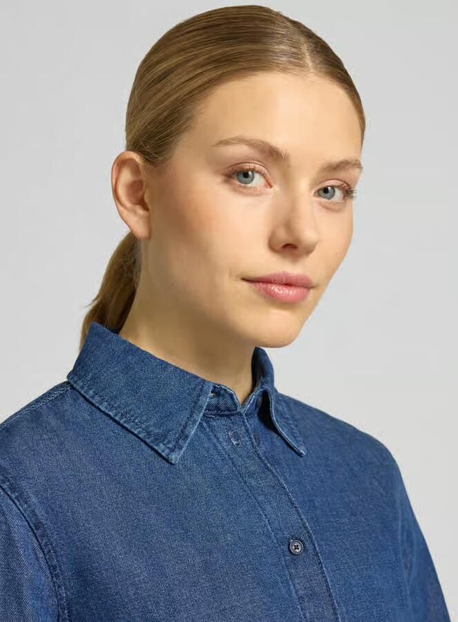 ARMEDANGELS regular fit jeanshemd van mix van katoen en lyocell model 'AURELAA'
