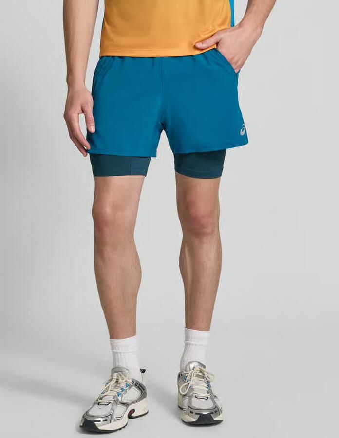 ASICS Regular fit short met geïntegreerde tights model 'Road' - Foto 3