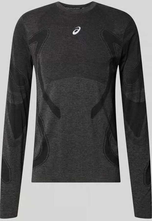 ASICS Shirt met lange mouwen met logoprint en ronde hals