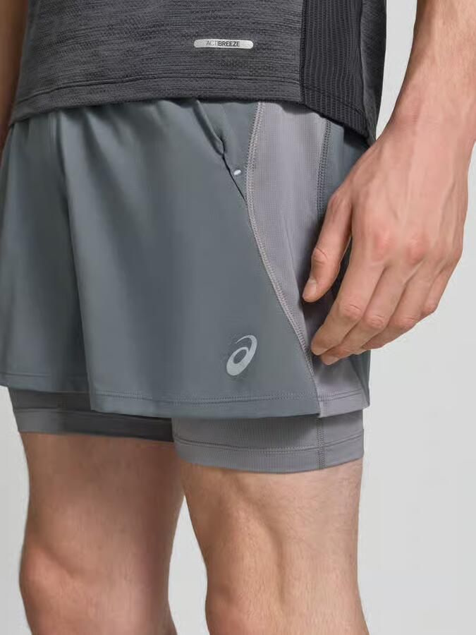 ASICS Regular fit short met geïntegreerde tights model 'Road' - Foto 2