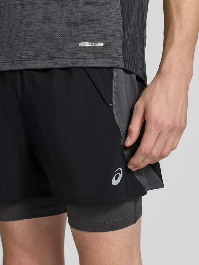 ASICS Regular fit short met geïntegreerde tights model 'Road' - Foto 2