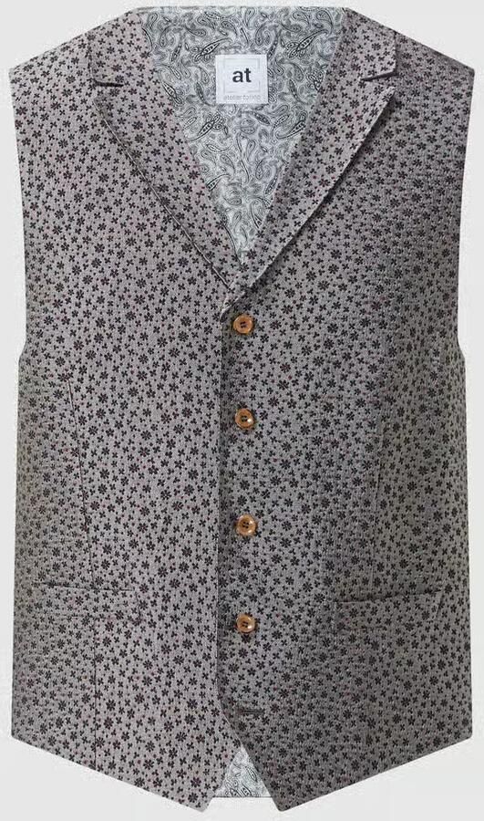 Atelier Torino Gilet met all-over motief model 'Orazio'