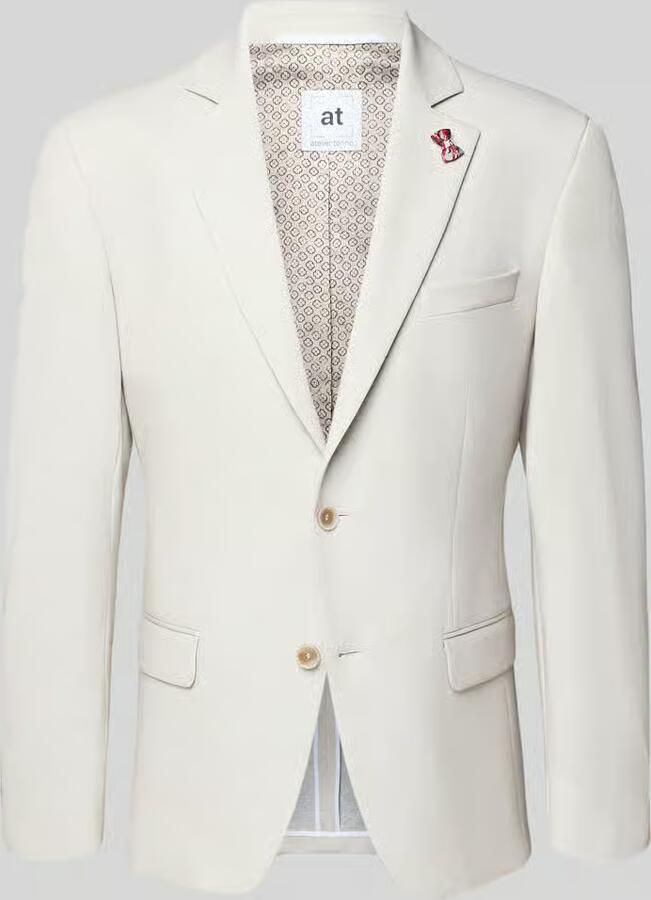 Atelier Torino slim fit 2-knoops colbert met klepzakken - Foto 2