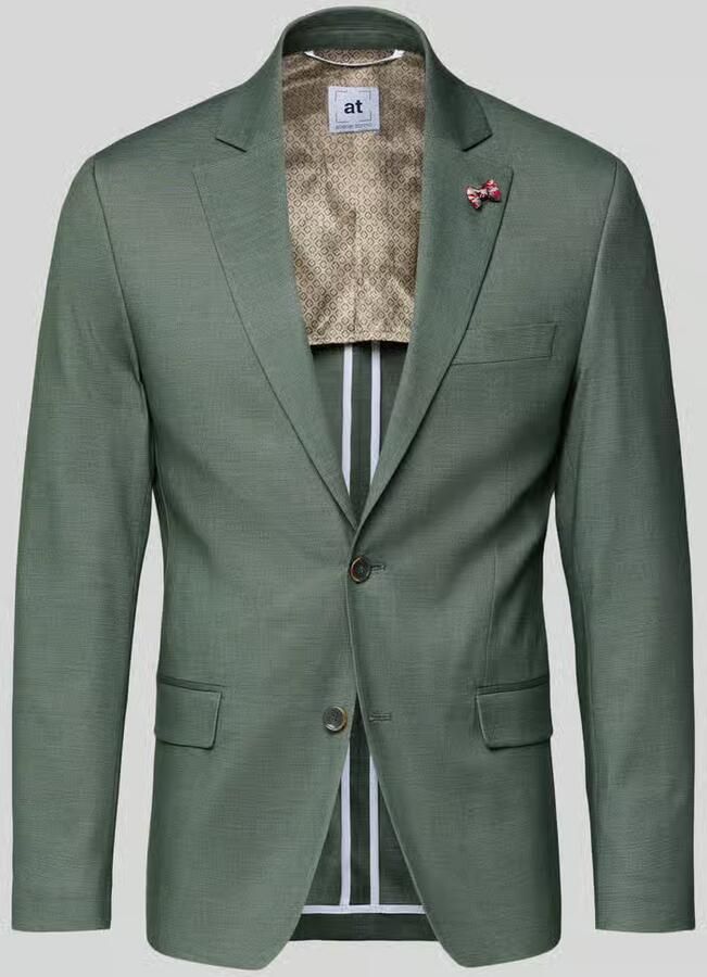Atelier Torino slim fit 2-knoops colbert met klepzakken - Foto 2