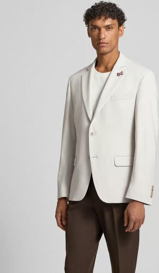 Atelier Torino slim fit 2-knoops colbert met klepzakken - Foto 4