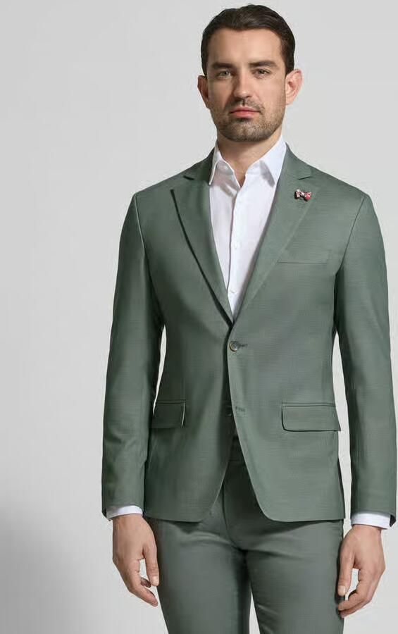 Atelier Torino slim fit 2-knoops colbert met klepzakken - Foto 4