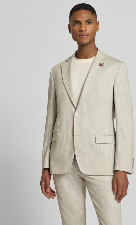 Atelier Torino slim fit 2-knoops colbert met klepzakken - Foto 3