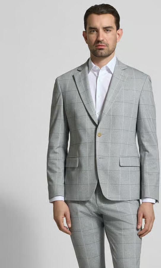 Atelier Torino slim fit 2-knoops colbert met klepzakken - Foto 3