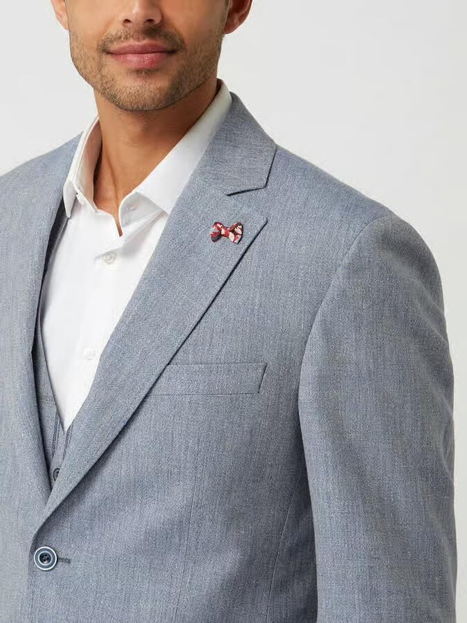 ATELIER TORINO Slim fit 2-knoops colbert van een mix van linnen en scheerwol model 'Tito'