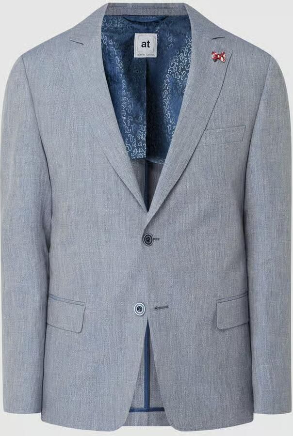 ATELIER TORINO Slim fit 2-knoops colbert van een mix van linnen en scheerwol model 'Tito' - Foto 2